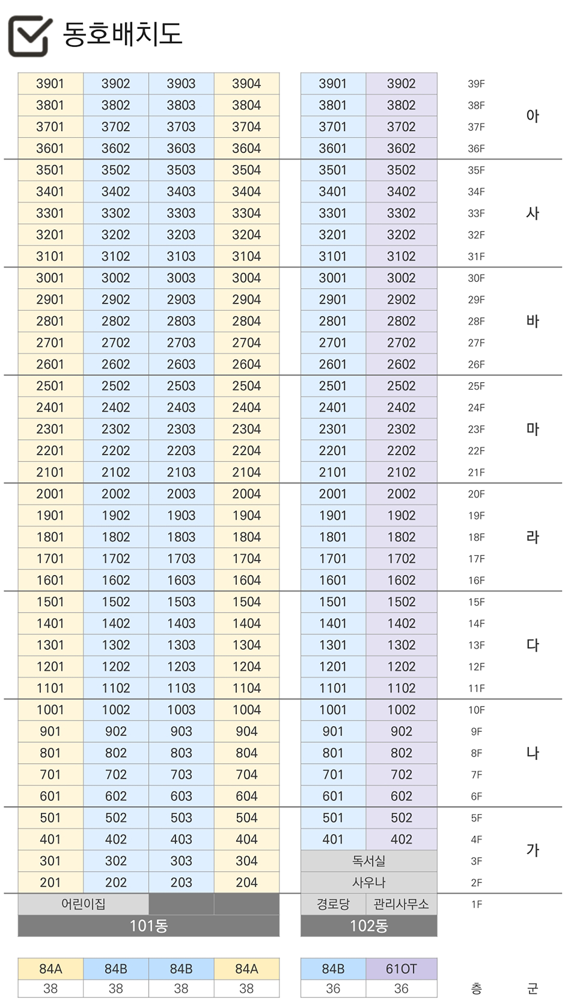 부산 시민공원 이안 동·호수배치도